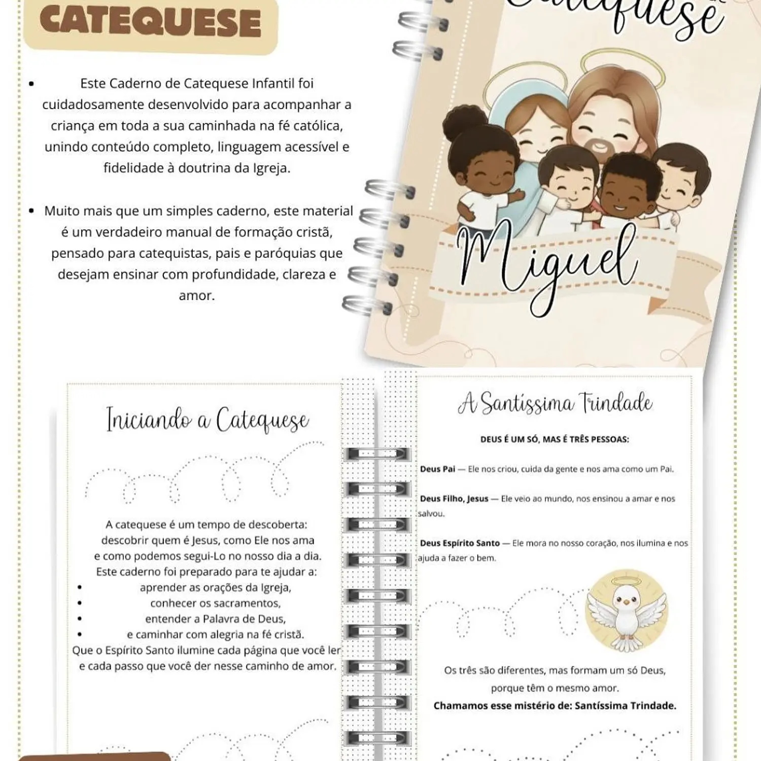 Encadernação Caderno Catequese 15 Capas Variadas - Abelhinha 8