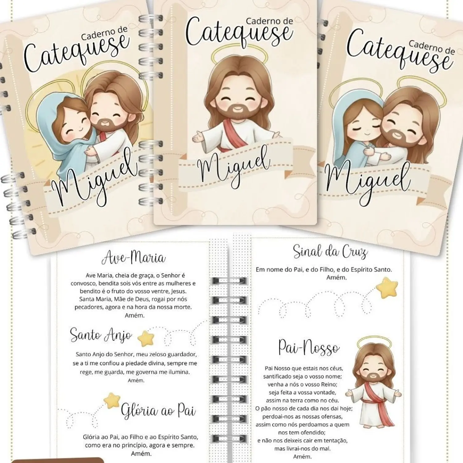 Encadernação Caderno Catequese 15 Capas Variadas - Abelhinha 9