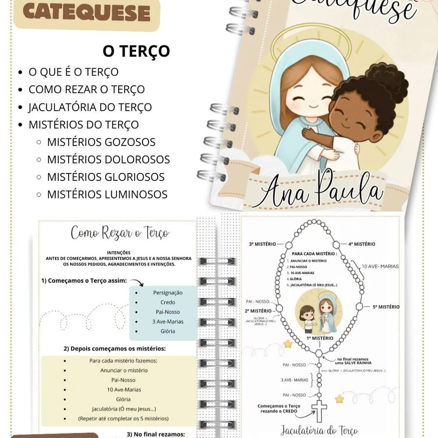Encadernação Caderno Catequese 15 Capas Variadas - Abelhinha 10