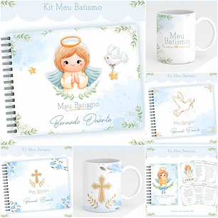 Encadernação Kit Meu Batismo - Lina Criativa