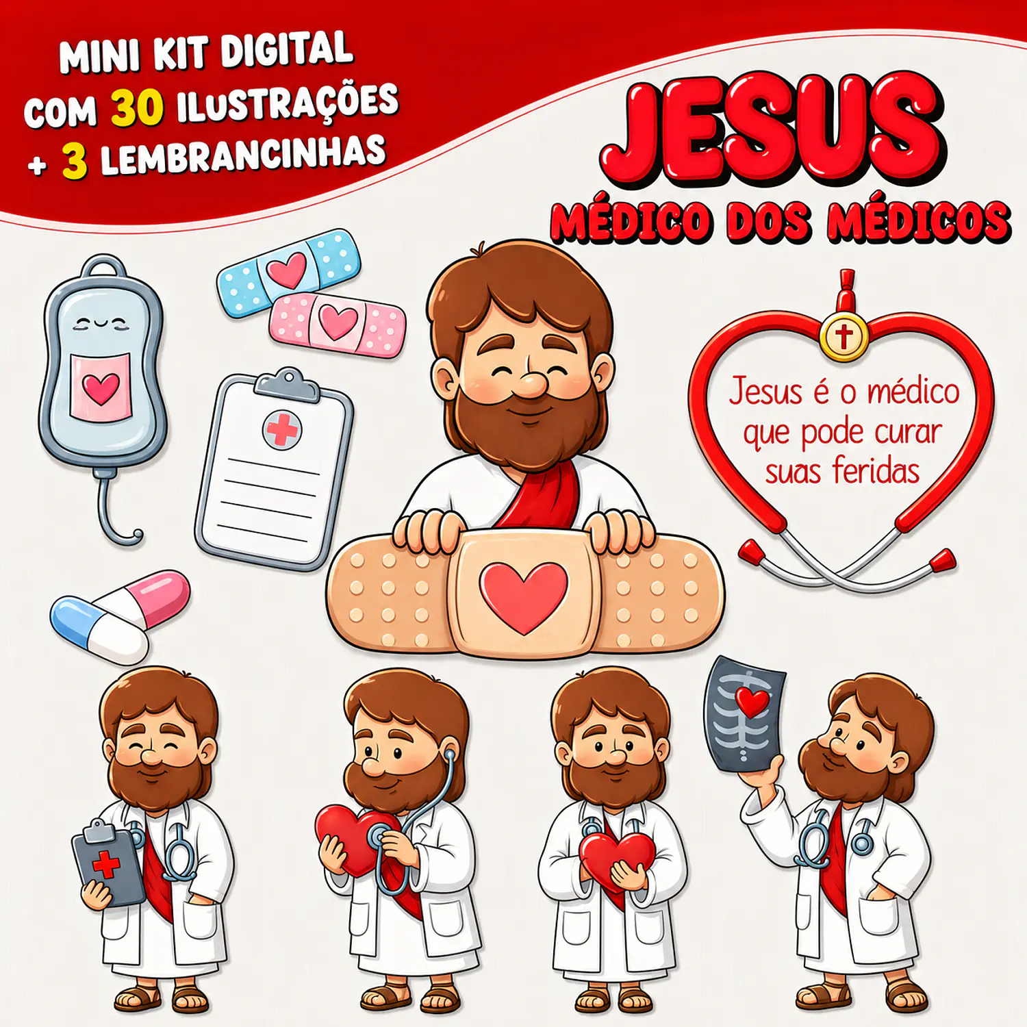 Kit Digital Jesus Médico dos Médicos  - Png 1