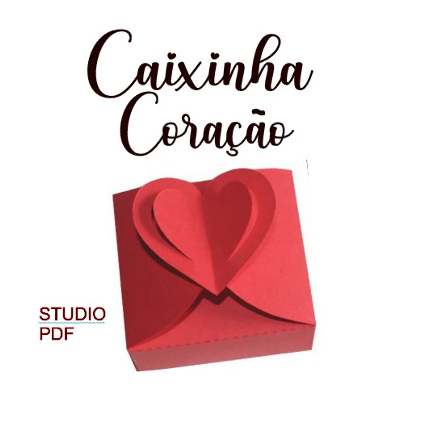 Arquivo Caixinha Coração Molde Limpo - Pdf e Studio 1