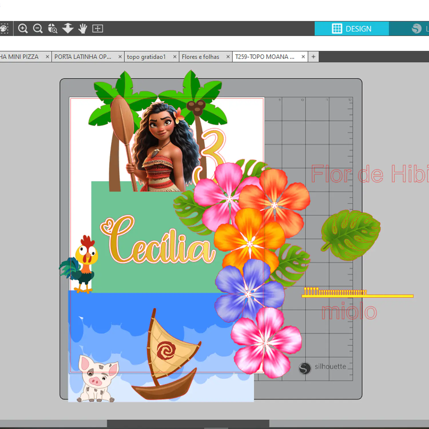 Arquivo Topo Moana Com Flores Realistas - Studio 1
