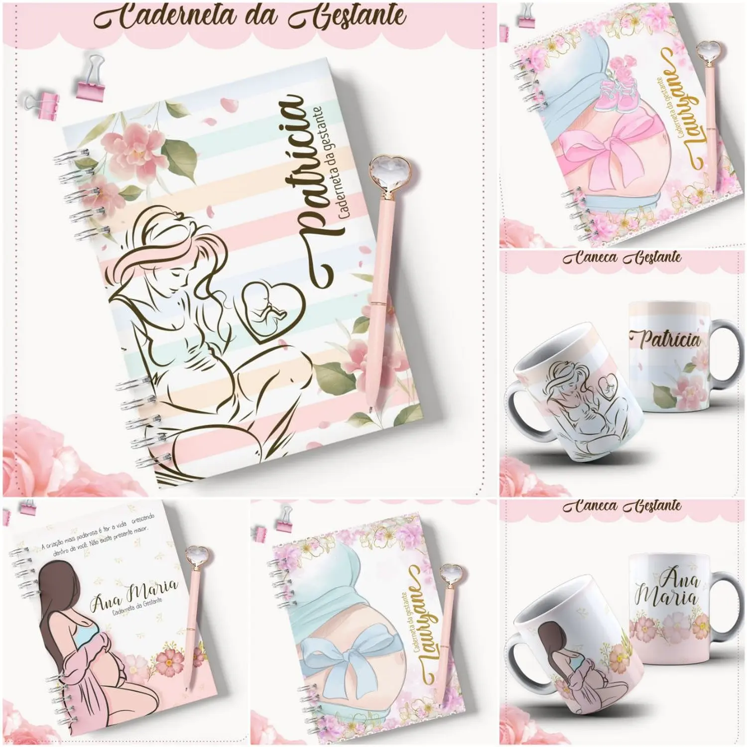 Encadernação Kit Caderneta Da Gestante - Lina Criativa 1