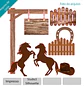 Arquivo Topo Cavalos Cowboy e Cerca - Topo e corte - thumbnail 2