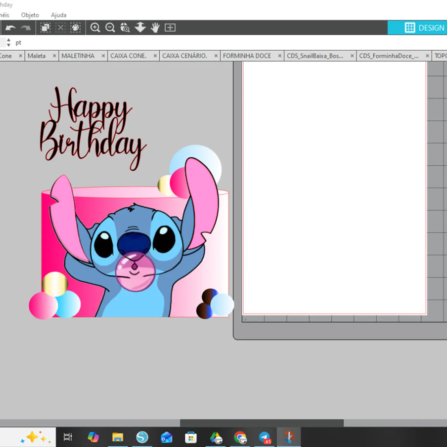 Arquivo Topo Stitch Chiclete Happy Birthday 2