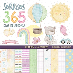 Kit Digital 365 Sorrisos Aquarela- Mega Kit