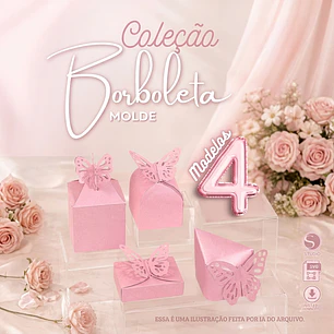 Arquivo Kit Coleção Caixas Borboleta - Molde Limpo - Criar bv