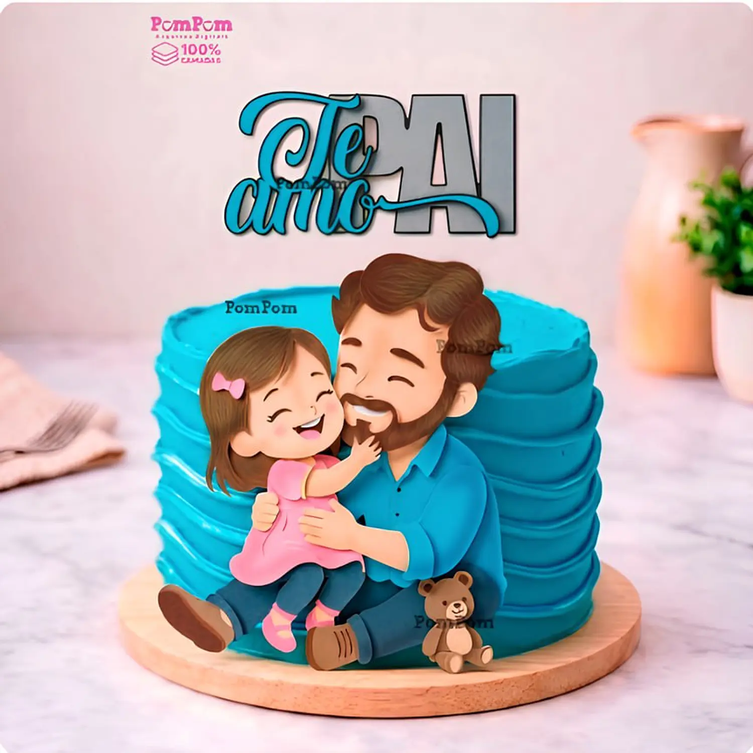 Arquivo Te Amo Pai E Filha - Camadas - PomPom 1