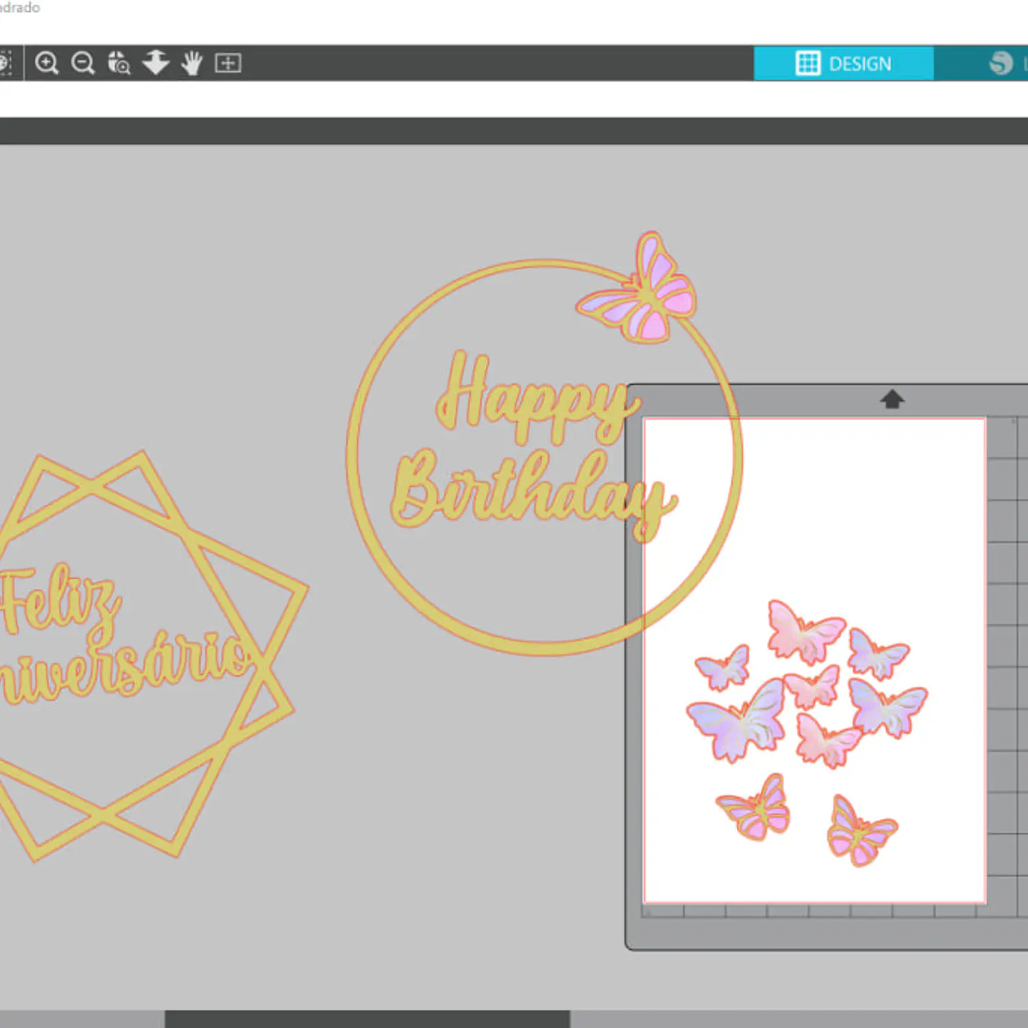 Arquivo Topo Happy Birthday Borboletas - Circular E Quadrado - Studio 2