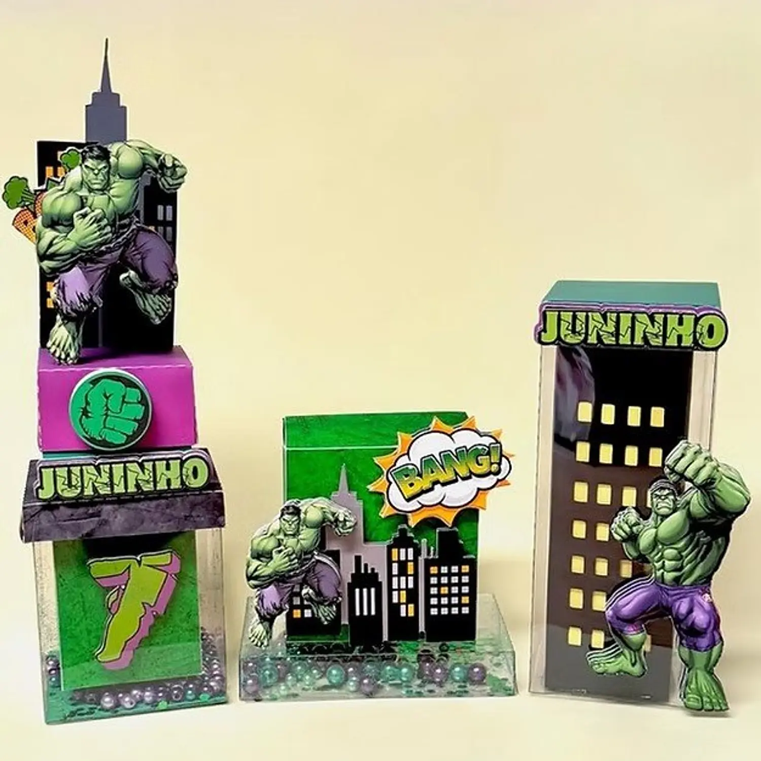 Arquivo Trio Caixas Acetato Hulk