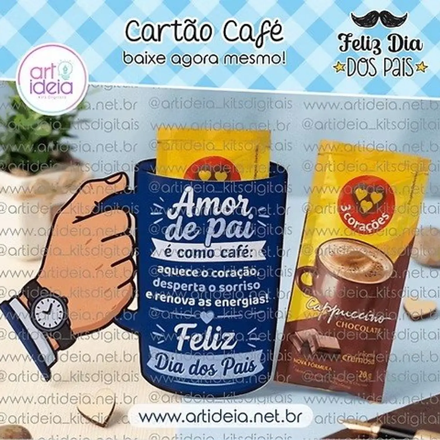 Arquivo Cartão Café Dia Dos Pais - Pdf e Studio - Art ideia  2