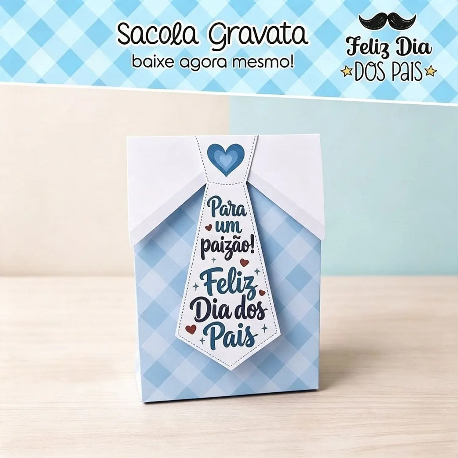 Arquivo Caixa Sacola Gravata - Dia Dos Pais - Pdf e Studio - Art ideia   1