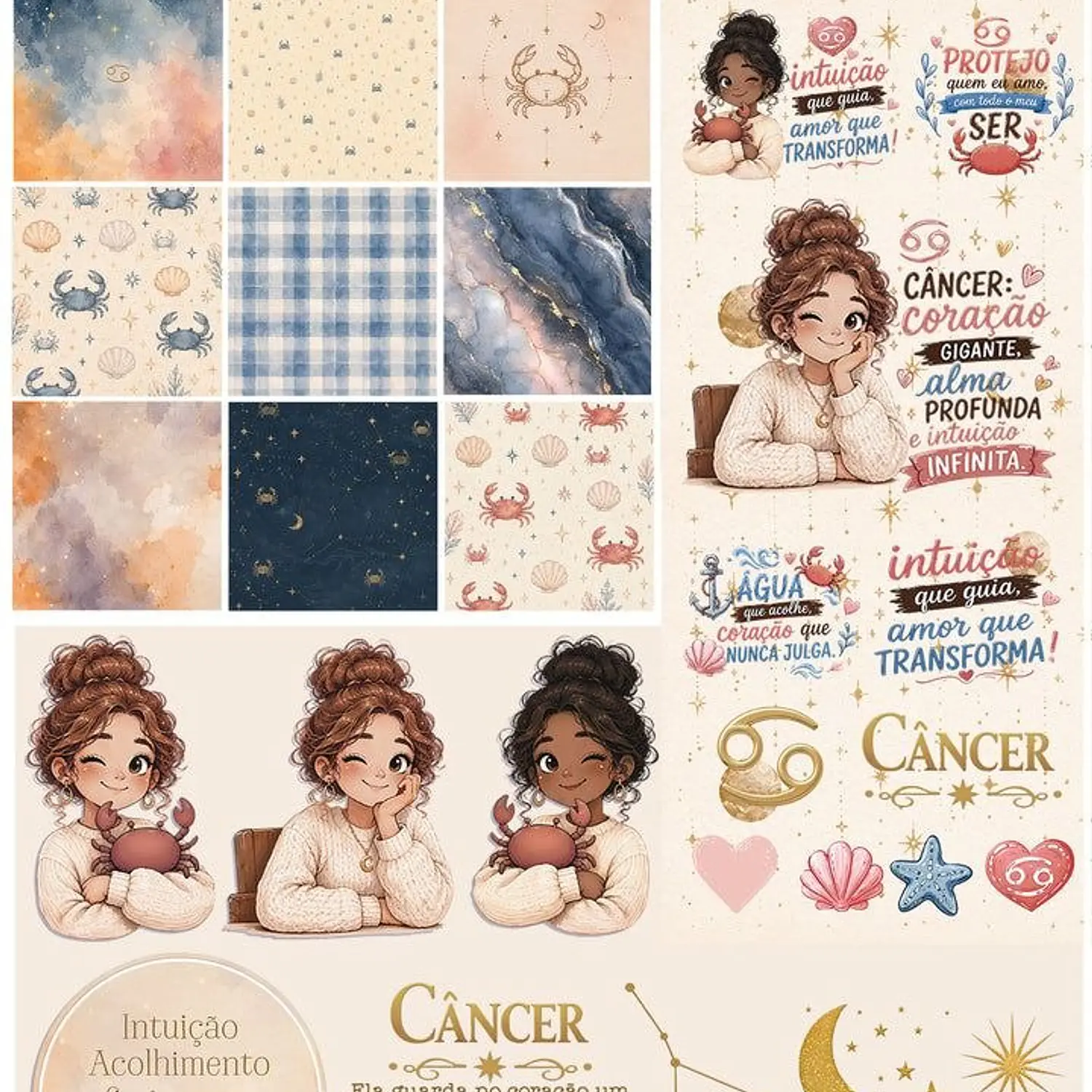 Kit Digital Signos Zodíacos - Combo Ilustrações - Tita 4