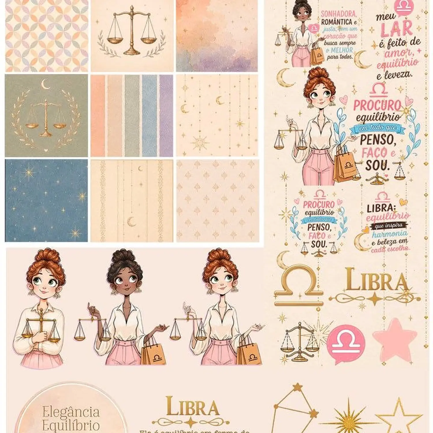 Kit Digital Signos Zodíacos - Combo Ilustrações - Tita 5