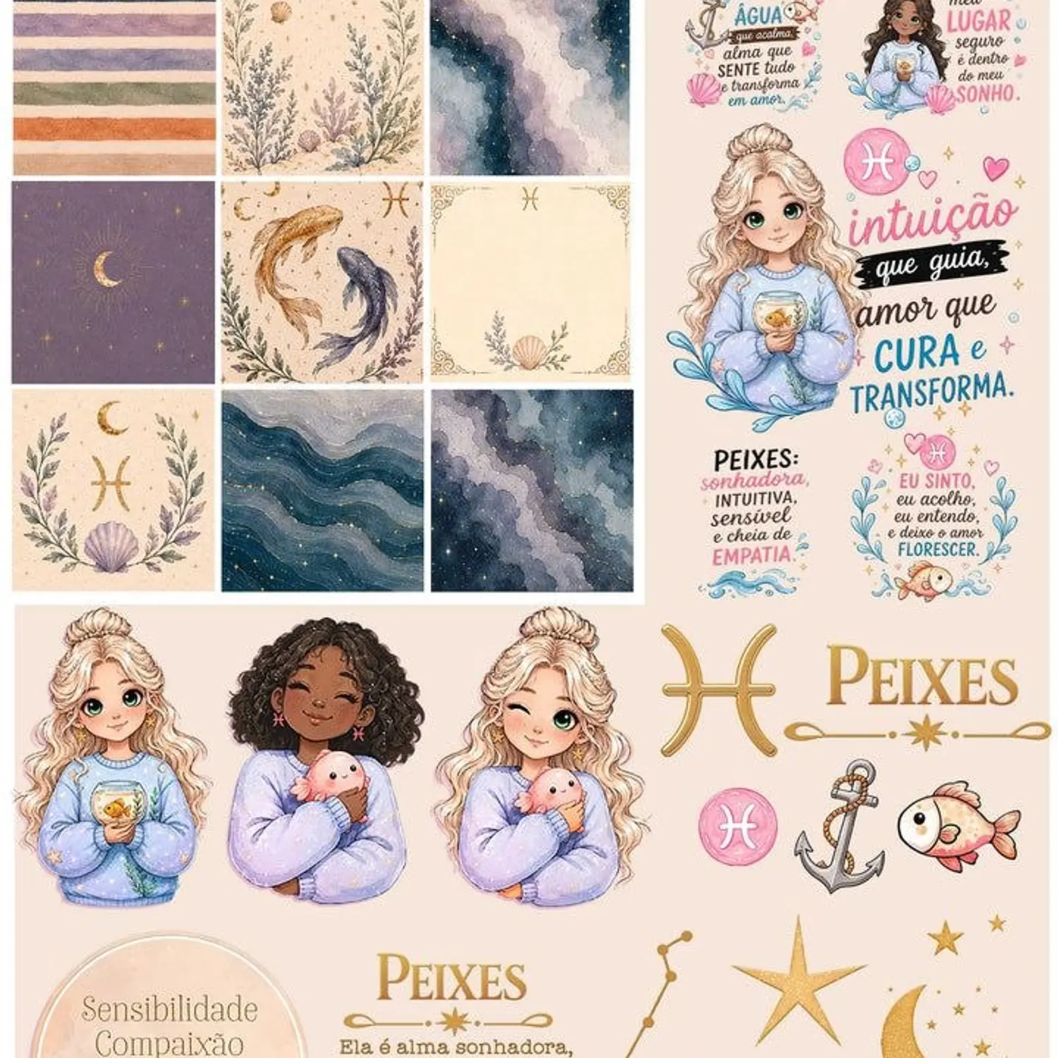 Kit Digital Signos Zodíacos - Combo Ilustrações - Tita 6