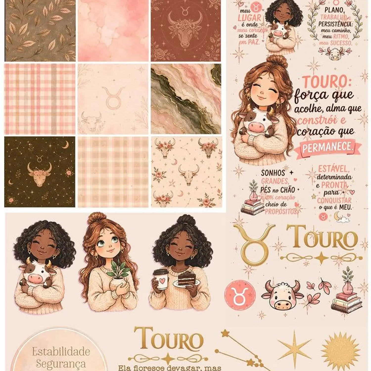 Kit Digital Signos Zodíacos - Combo Ilustrações - Tita 12