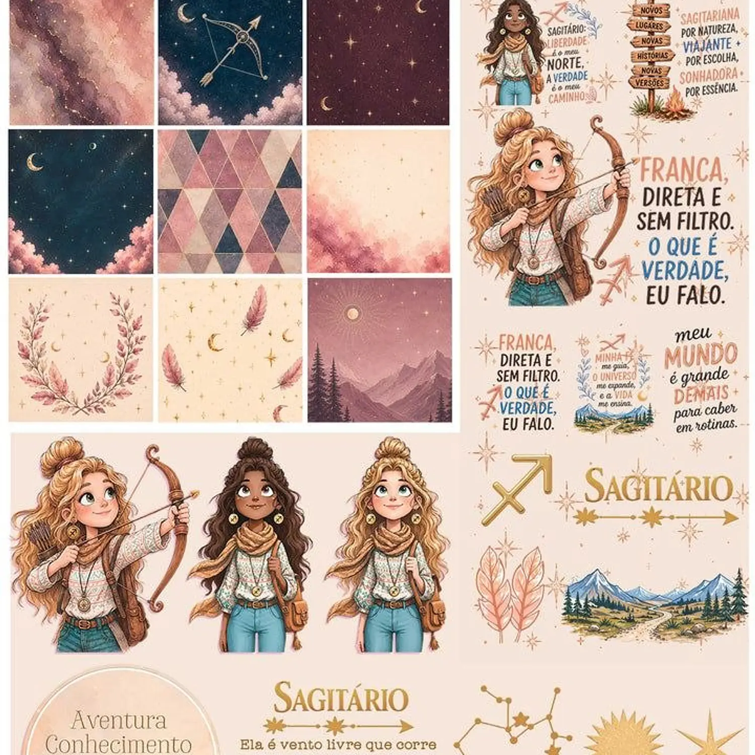 Kit Digital Signos Zodíacos - Combo Ilustrações - Tita 2