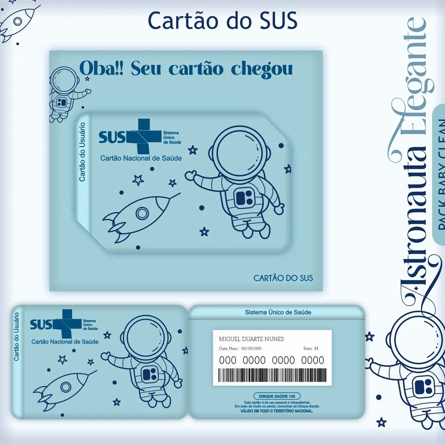 Encadernação Kit Caderneta Astronauta Elegante Clean 4