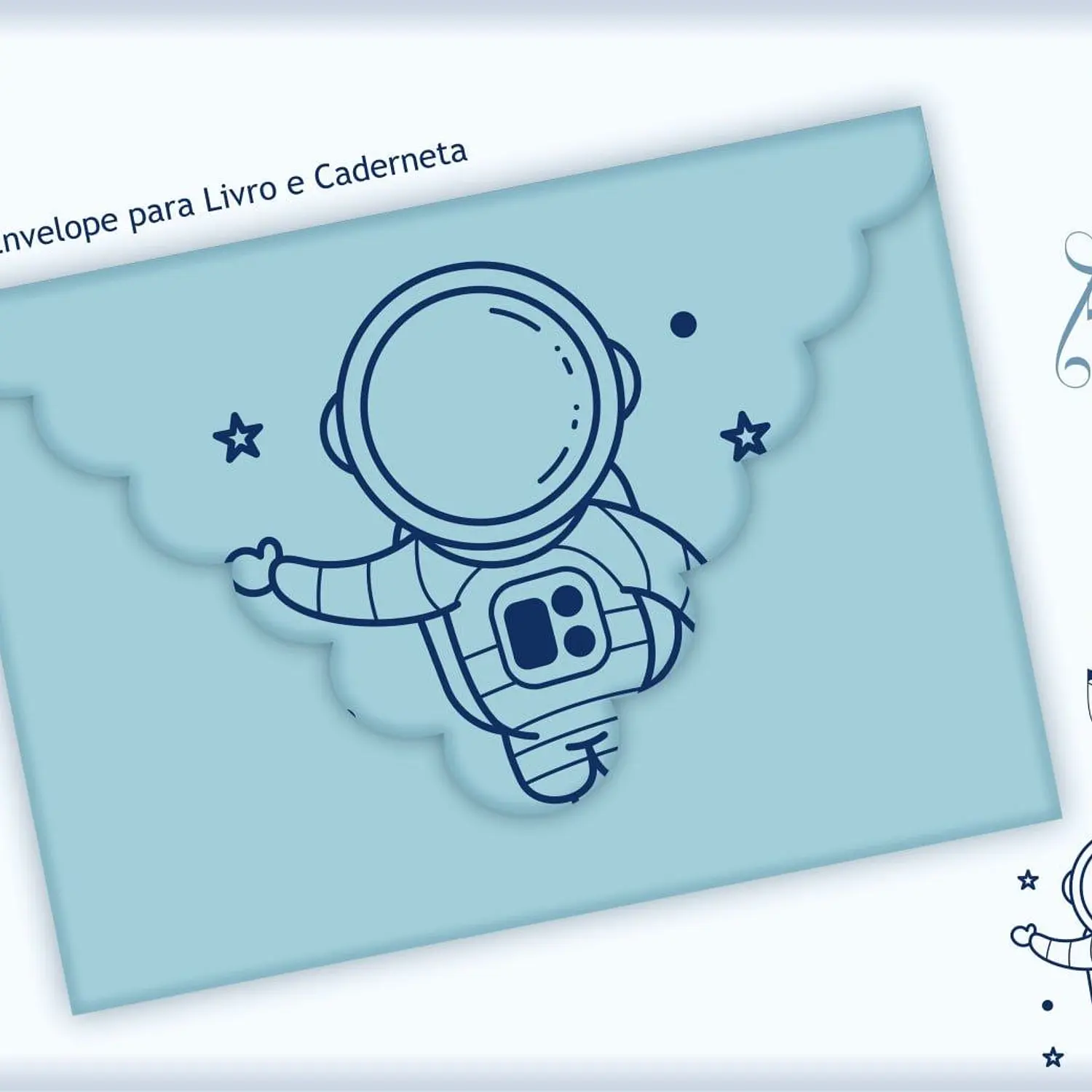 Encadernação Kit Caderneta Astronauta Elegante Clean 5