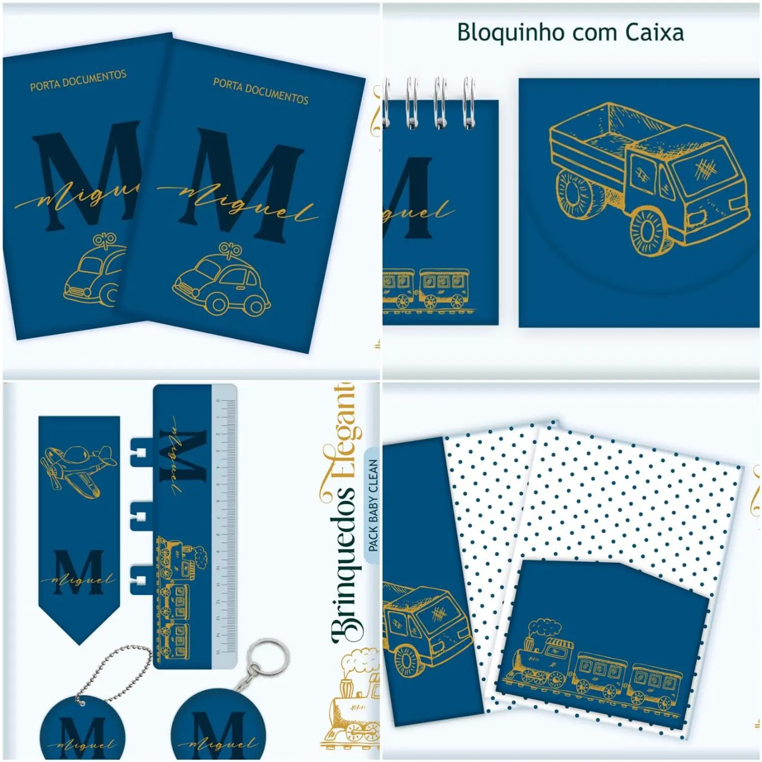 Encadernação Kit Caderneta Brinquedos Elegante Clean 2