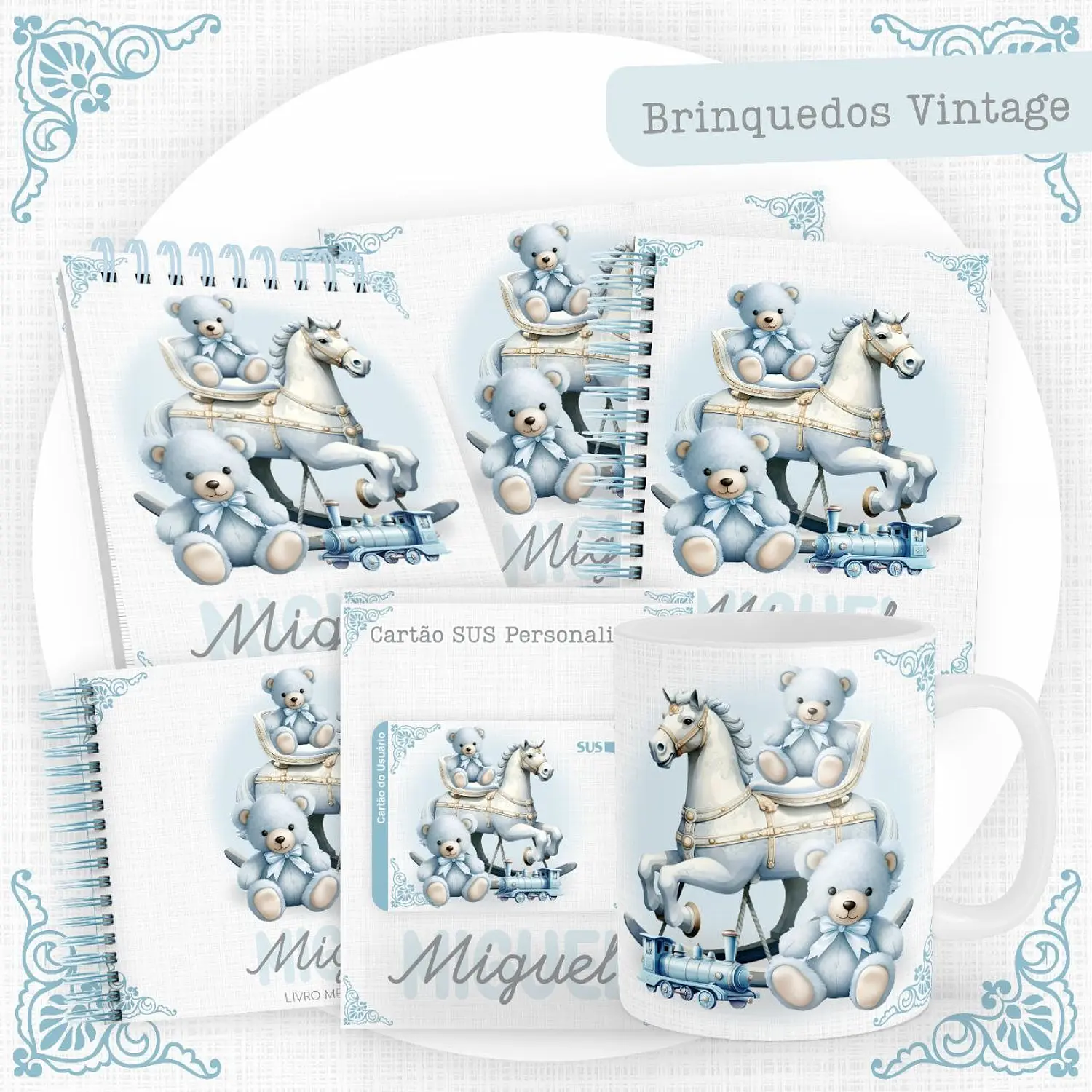 Encadernação Kit Caderneta Brinquedos Vintage - Pamella Vieira  1