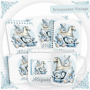 Encadernação Kit Caderneta Brinquedos Vintage - Pamella Vieira 