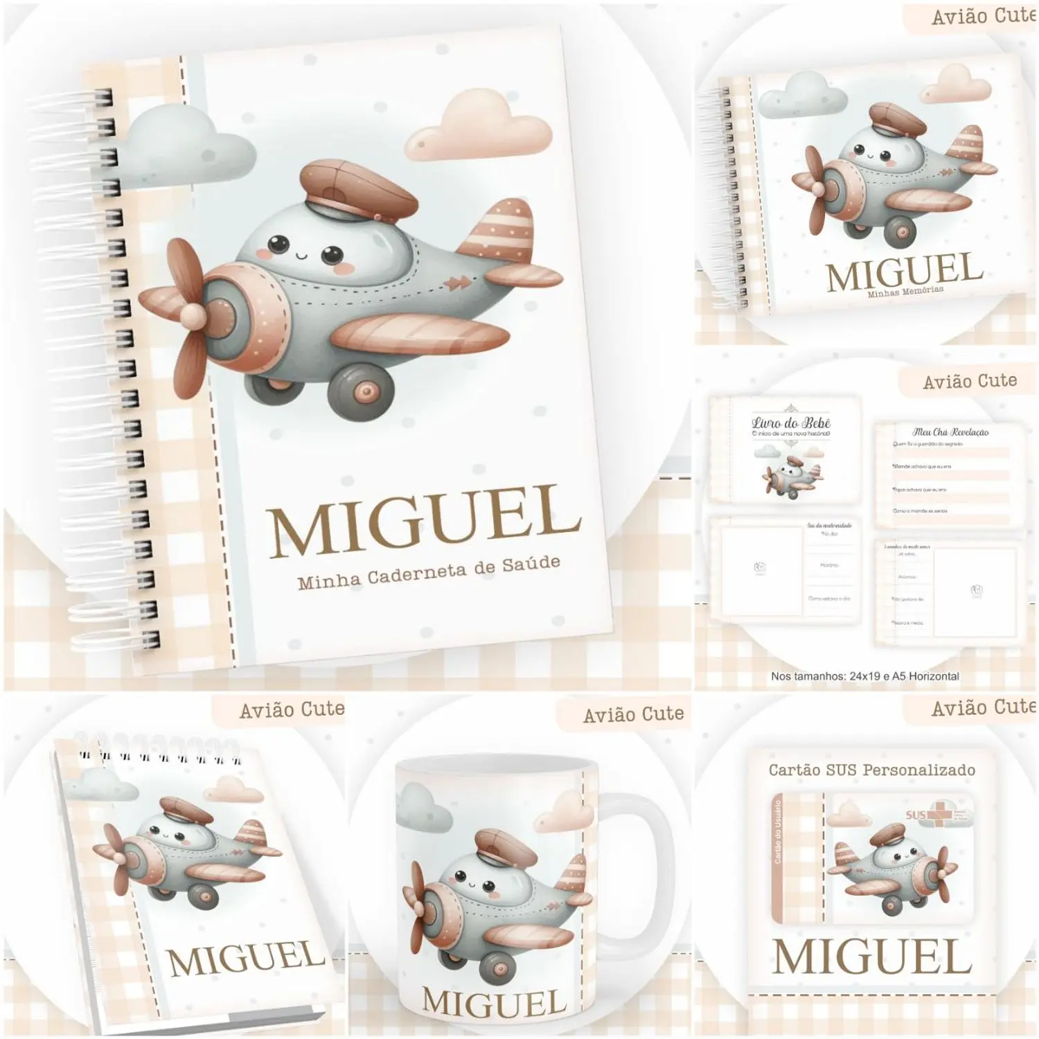 Encadernação Kit Caderneta Avião Cute - Pamella Vieira   7