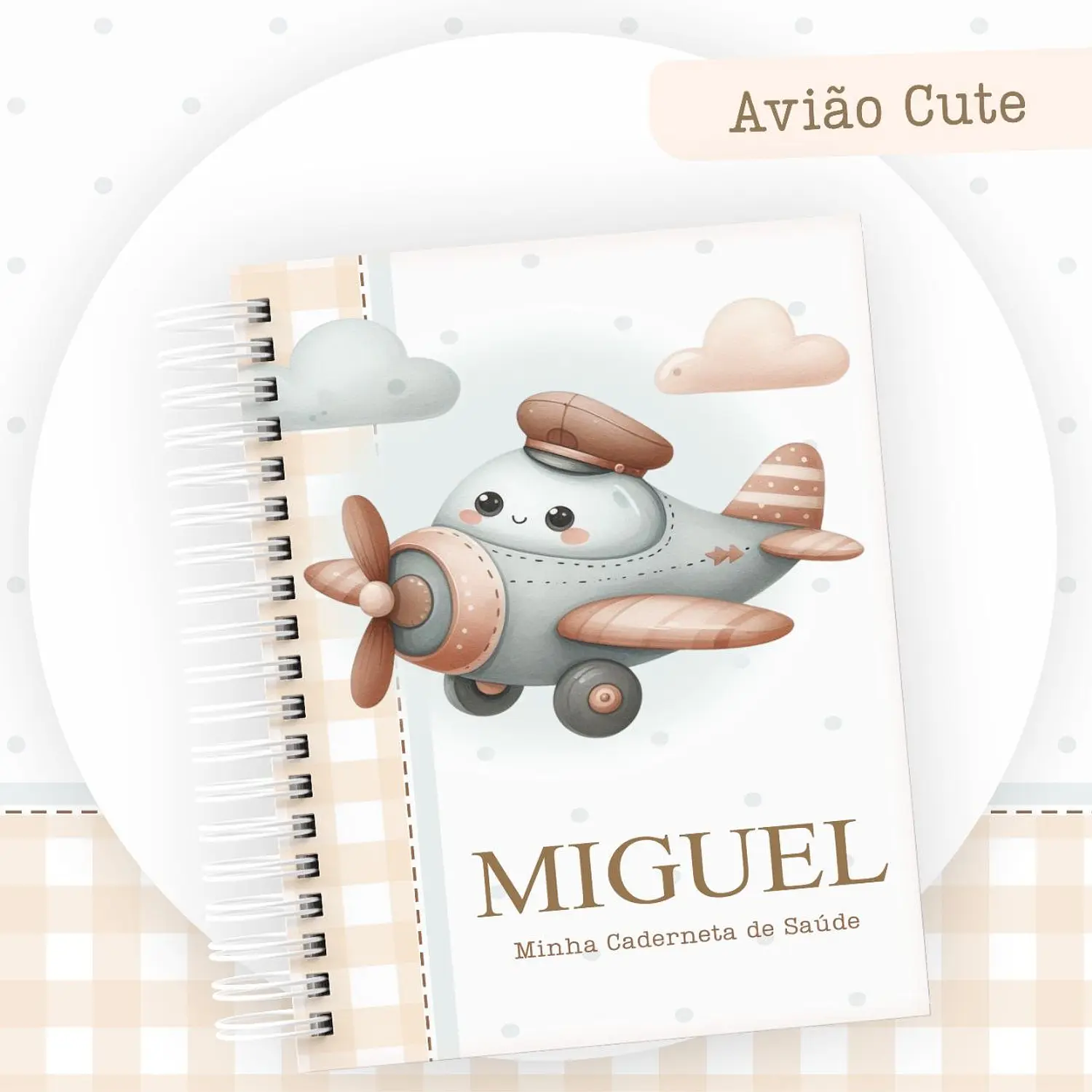 Encadernação Kit Caderneta Avião Cute - Pamella Vieira   3