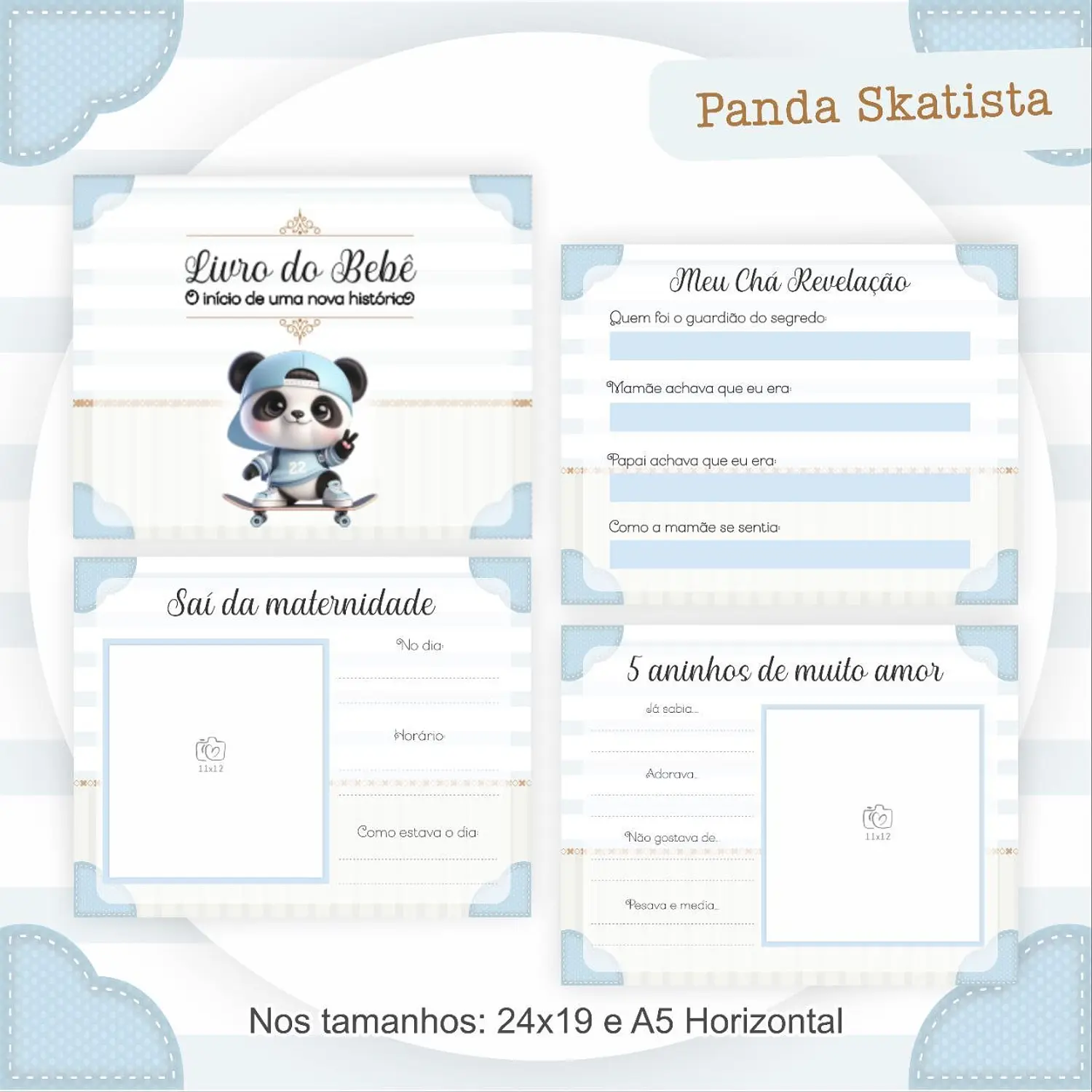 Encadernação Kit Caderneta Panda Skatista - Pamella Vieira 3