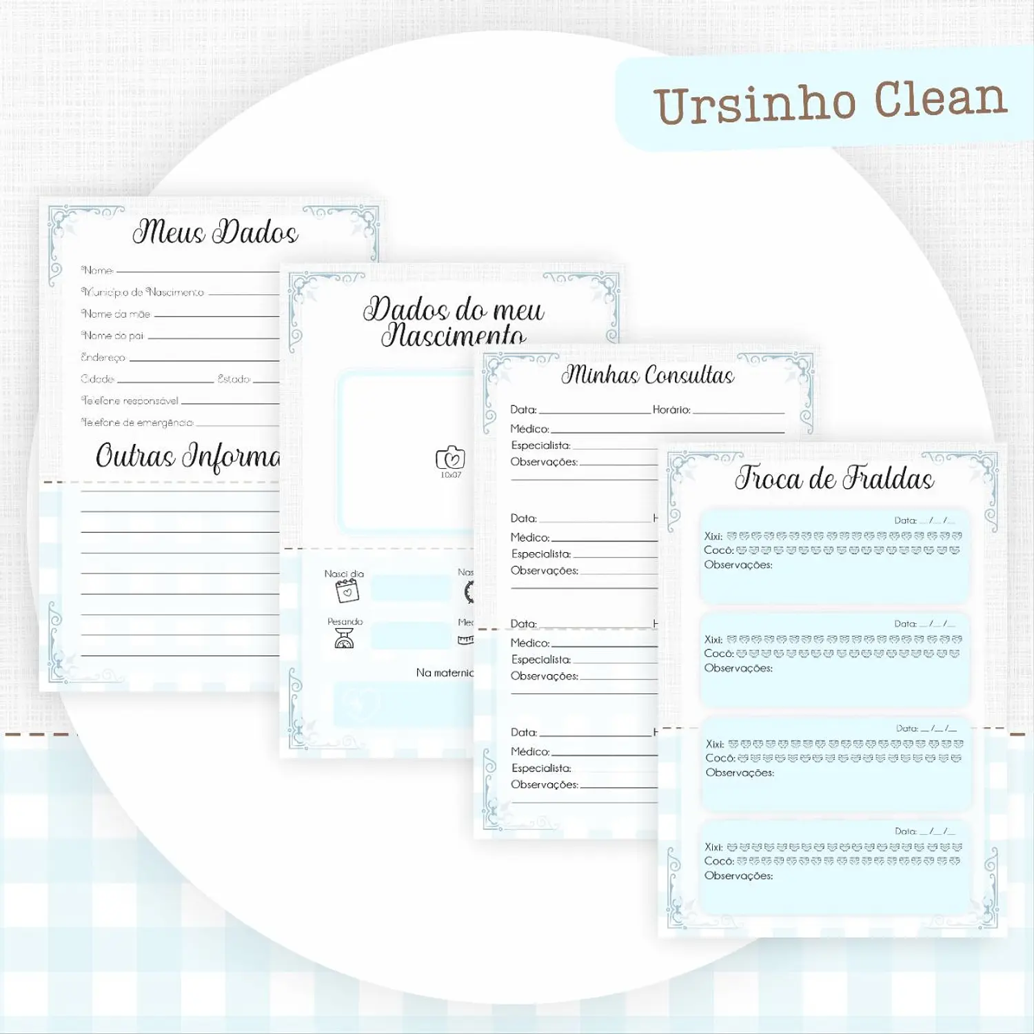 Encadernação Kit Caderneta Ursinho Clean - Pamella Vieira 5