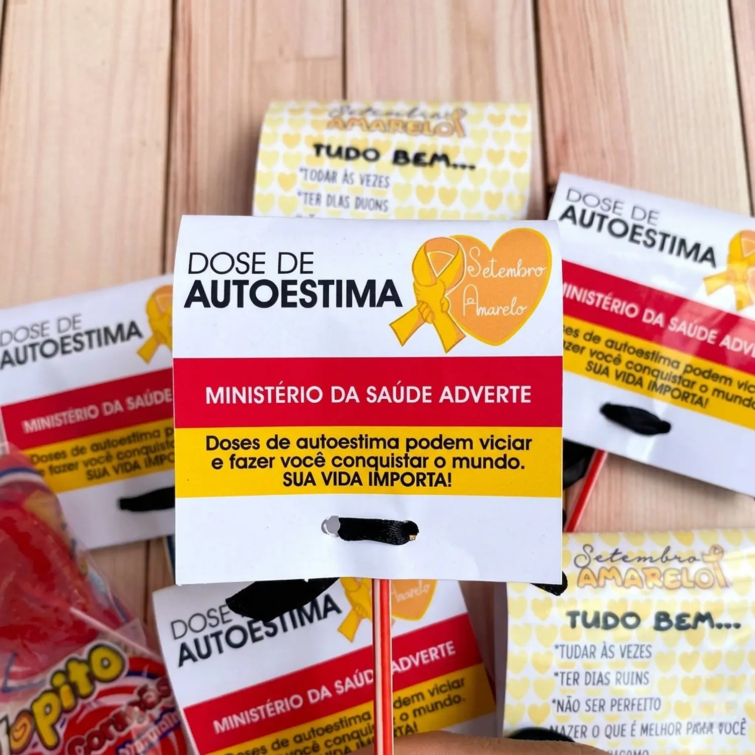 Arquivo Mimo Tag Pirulito Dose De Autoestima - Setembro Amarelo - Pdf e Png