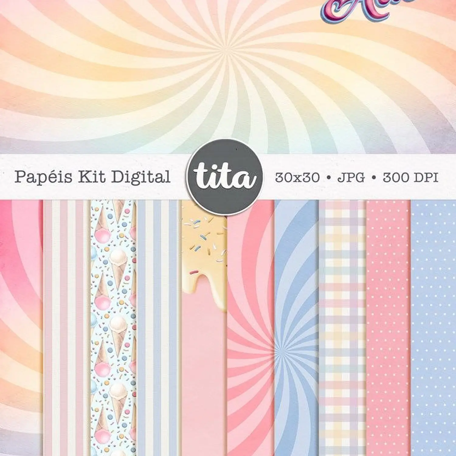 Kit Digital Doceria Da Alice Aquarela - Ilustrações e Papéis - Tita 4