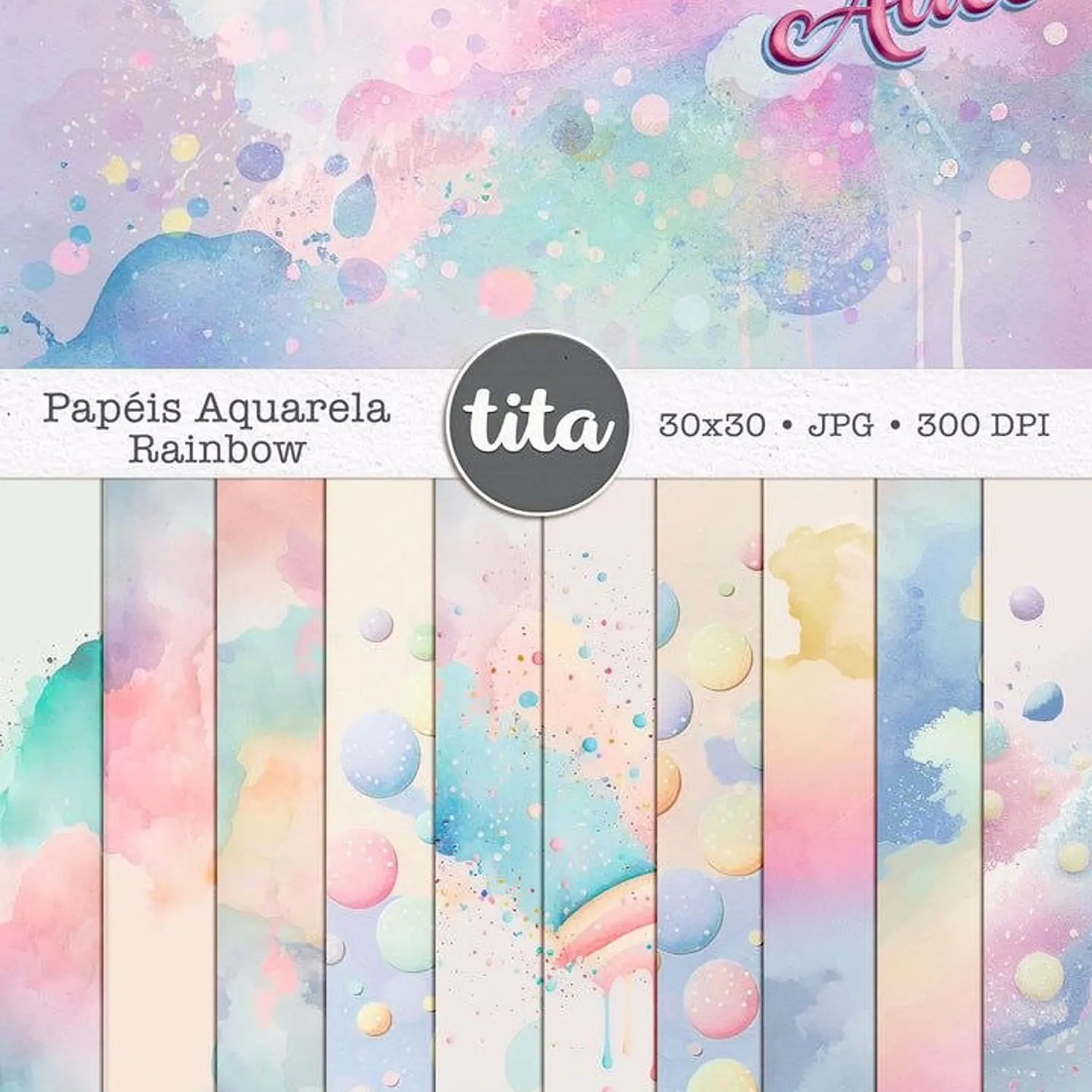 Kit Digital Doceria Da Alice Aquarela - Ilustrações e Papéis - Tita 5