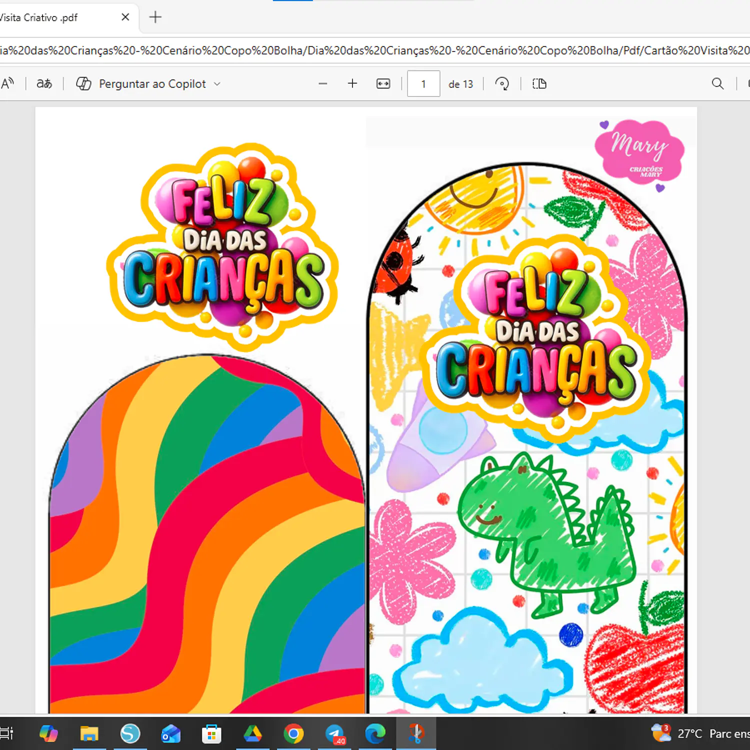 Arquivo Kit Caixa Cenário Copo Bolha Dia Das Crianças - Pdf - Mary Criações 6