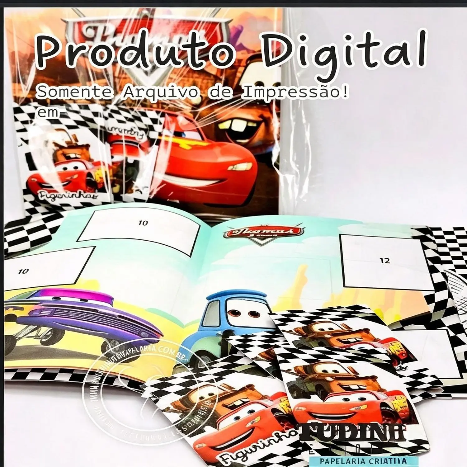 Arquivo Digital Álbum De Figurinhas Carros - PDF - Tudinho de Biquinho