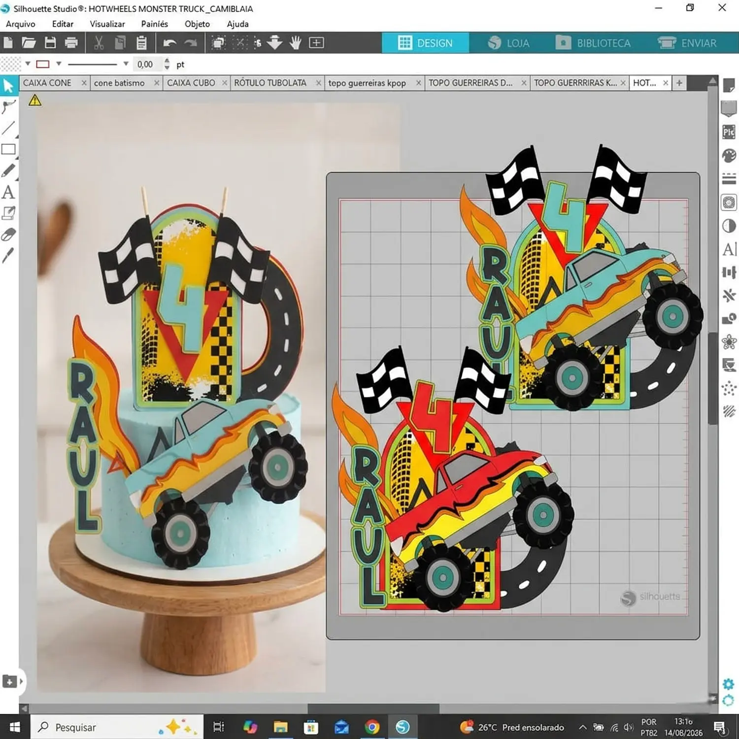 Arquivo Hotwheels Monster Truck Em Camadas - Studio e Svg 2