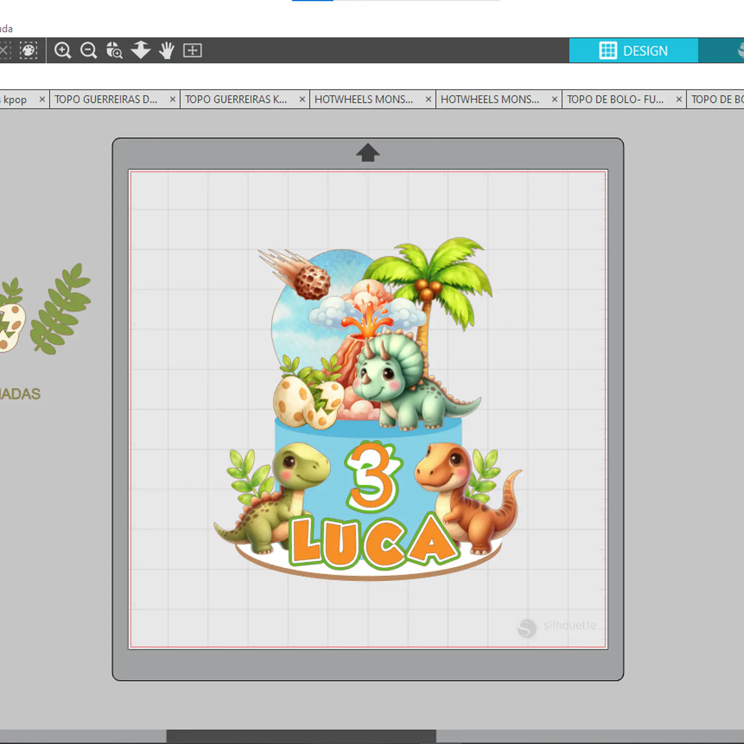 Arquivo Topo Dinossauros Cute - Pdf e Studio 2