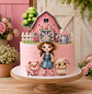 Arquivo Topo Fazendinha Criação Menina Vintage Celeiro Rosa - Pdf e Studio - Thumbnail 1