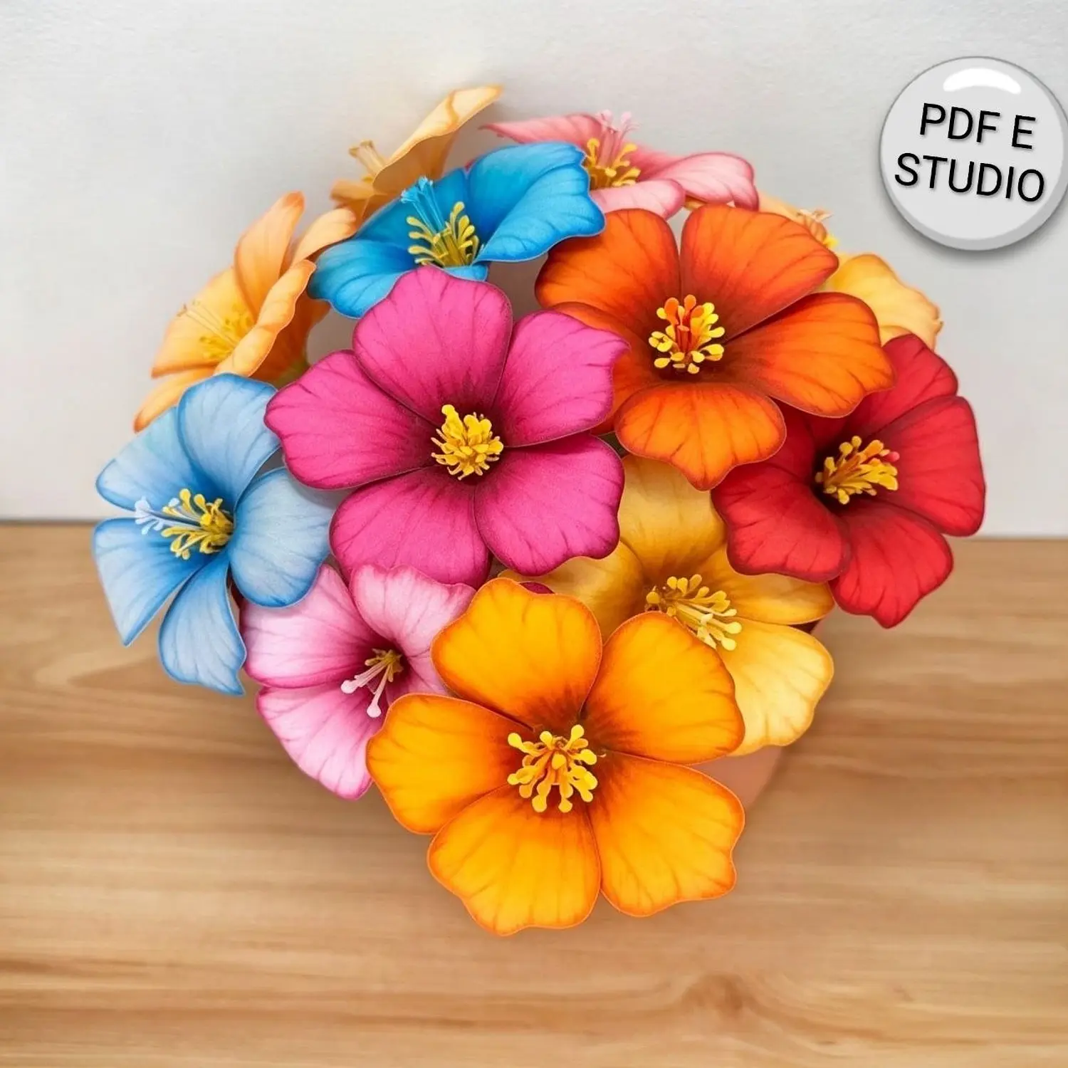 Arquivo Flor Tropical Realista Para Topo - 13 Cores - Pdf e Studio