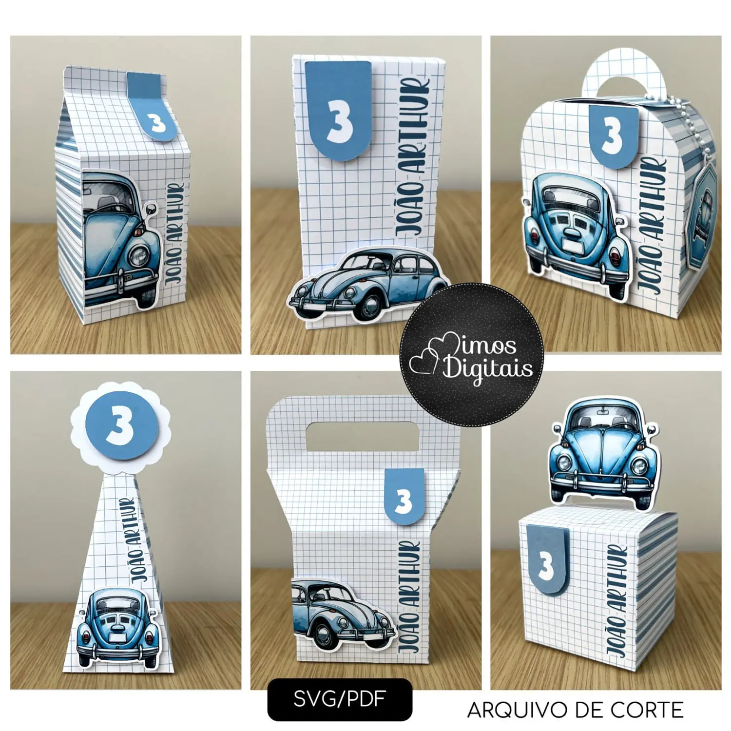 Arquivo Fusca azul - Pdf e Svg - Mimos Digitais