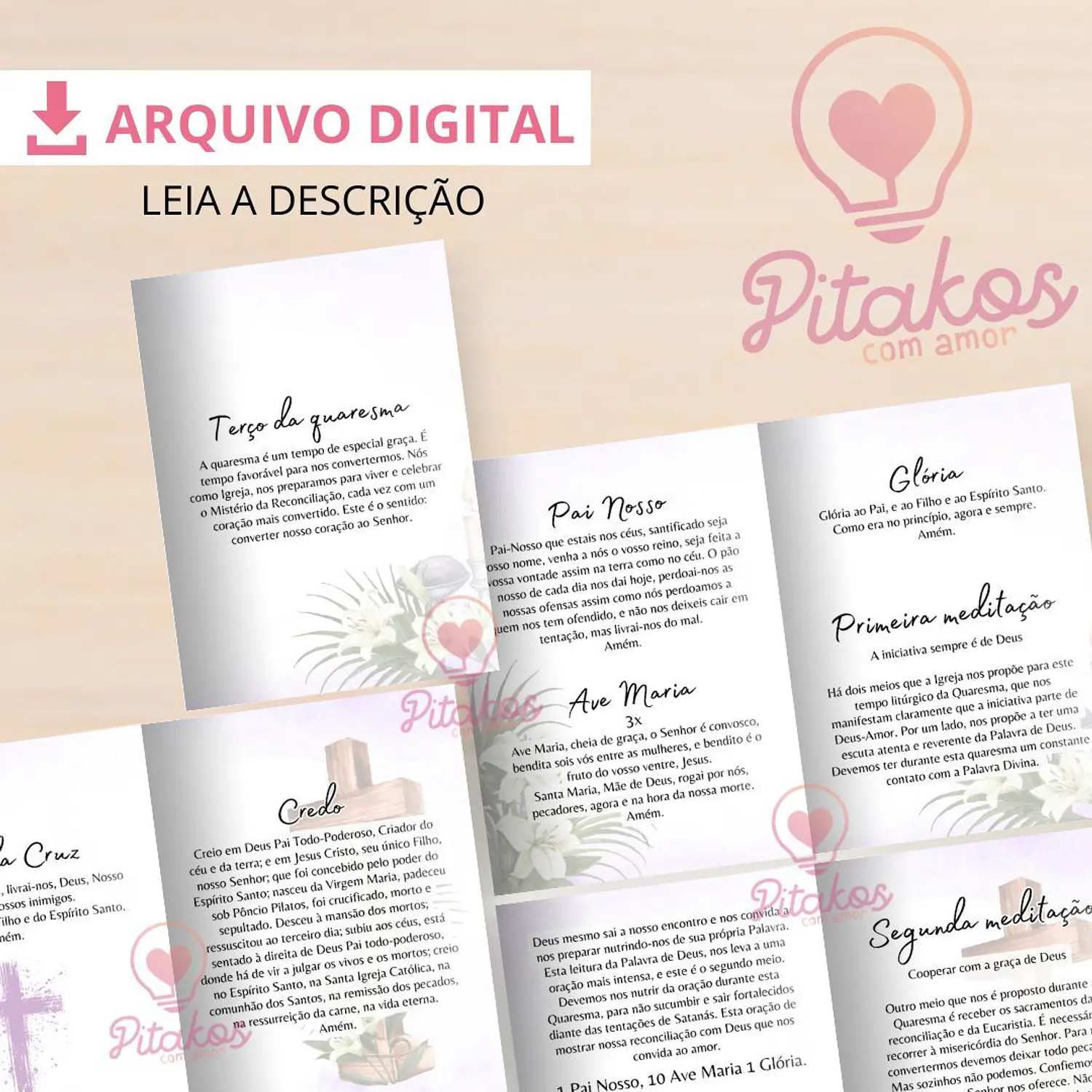 Arquivo Digital Combo L. Orações Terço - Quaresma e Via Sacra - Pitakos 3
