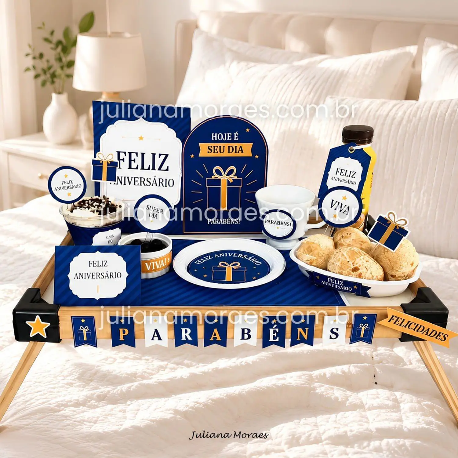 Arquivo Digital Kit Café da manhã – Aniversário Masculino - Pdf - Juliana Moraes