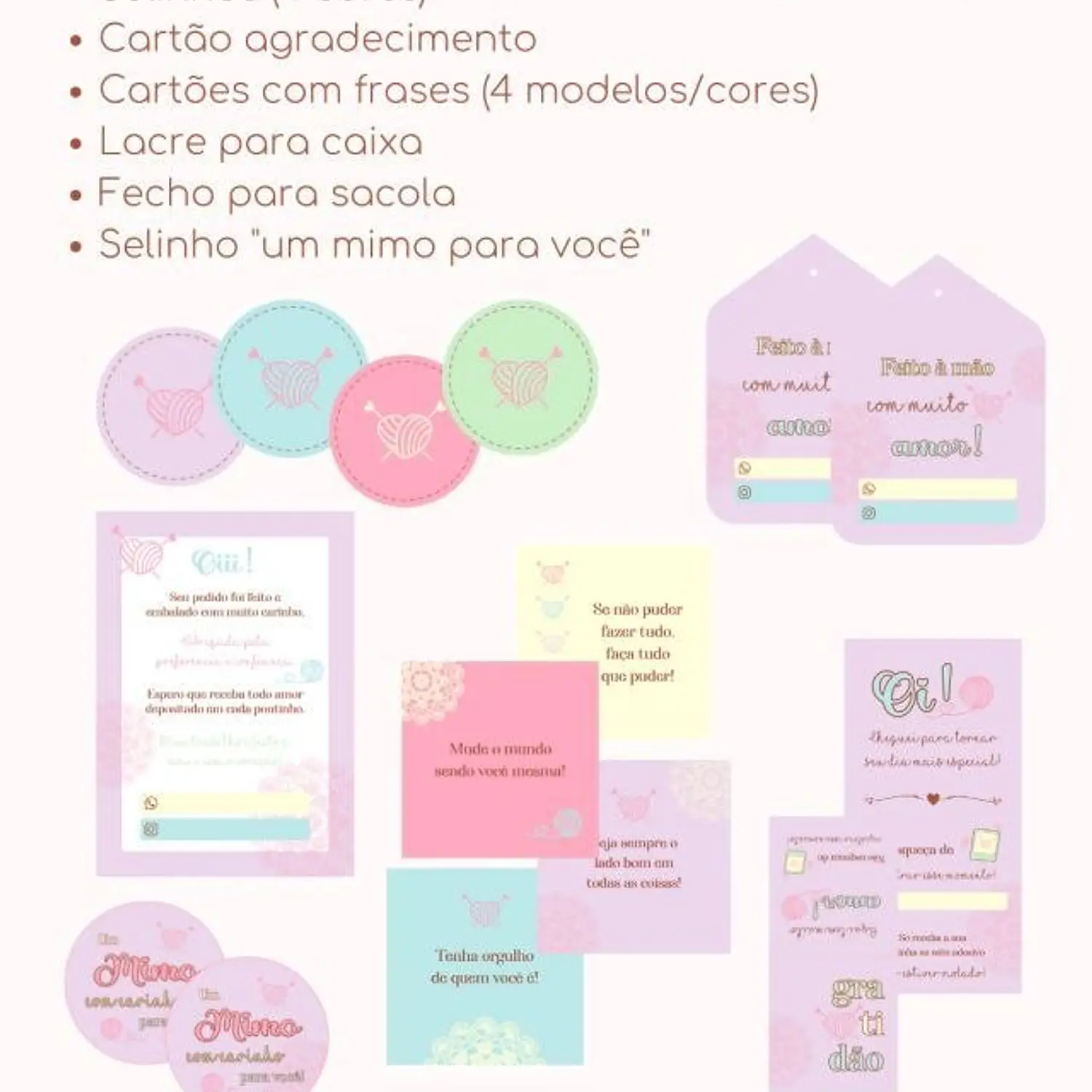 Arquivo Kit Digital Embalagem Crochê Candy - PNG 2