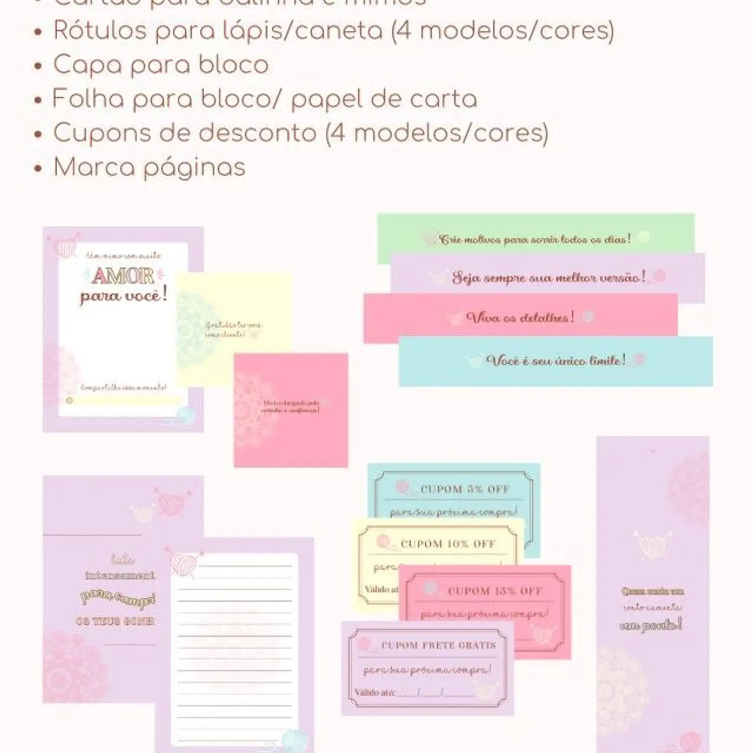 Arquivo Kit Digital Embalagem Crochê Candy - PNG 3
