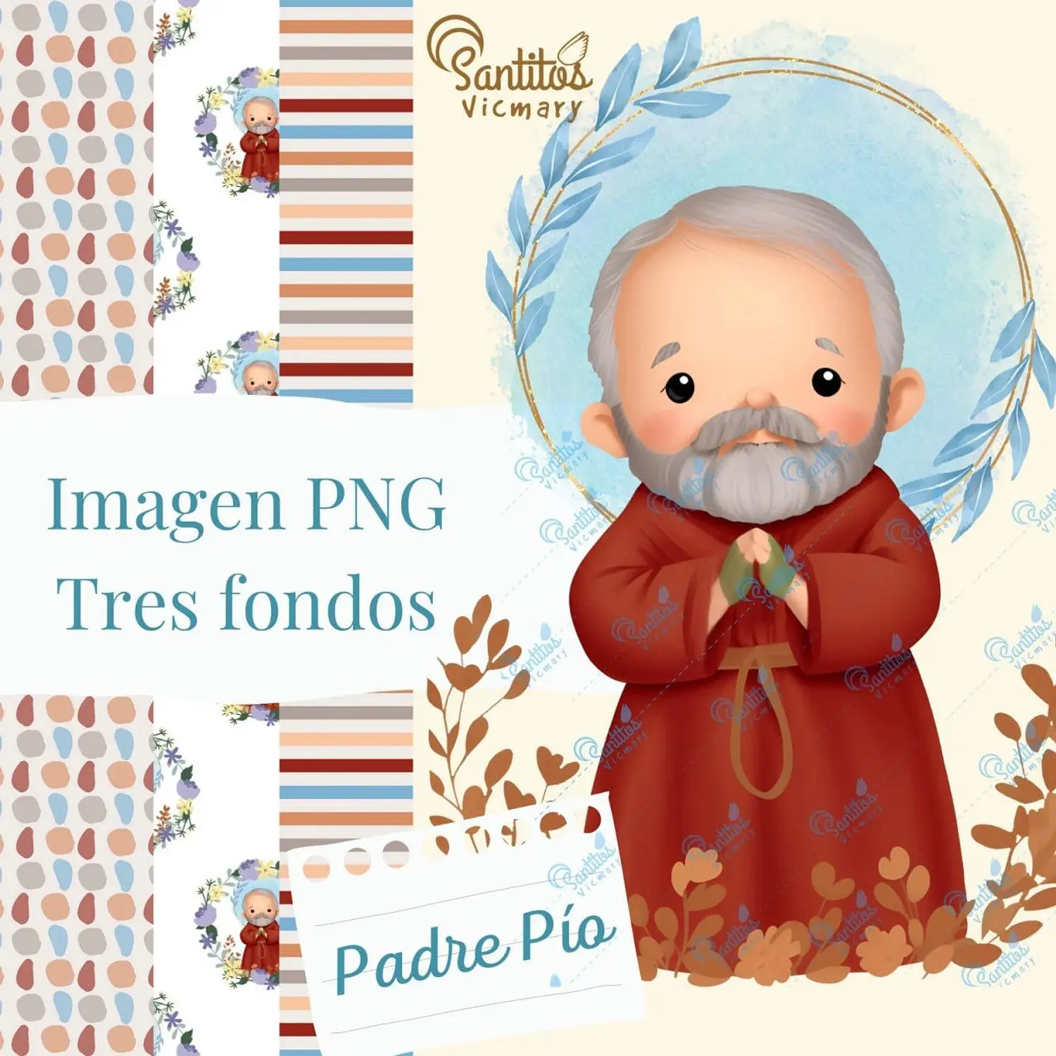 Kit Digital Padre Pio - Arte Religiosa em  Png