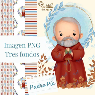 Kit Digital Padre Pio - Arte Religiosa em  Png