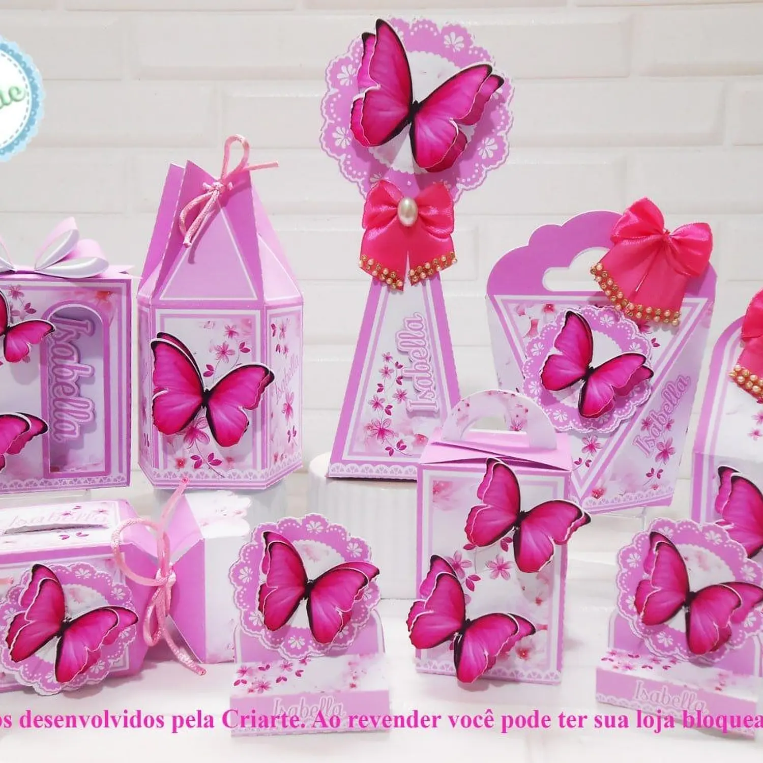 Arquivo Borboleta Rosa - Pdf e Studio - Criarte 2