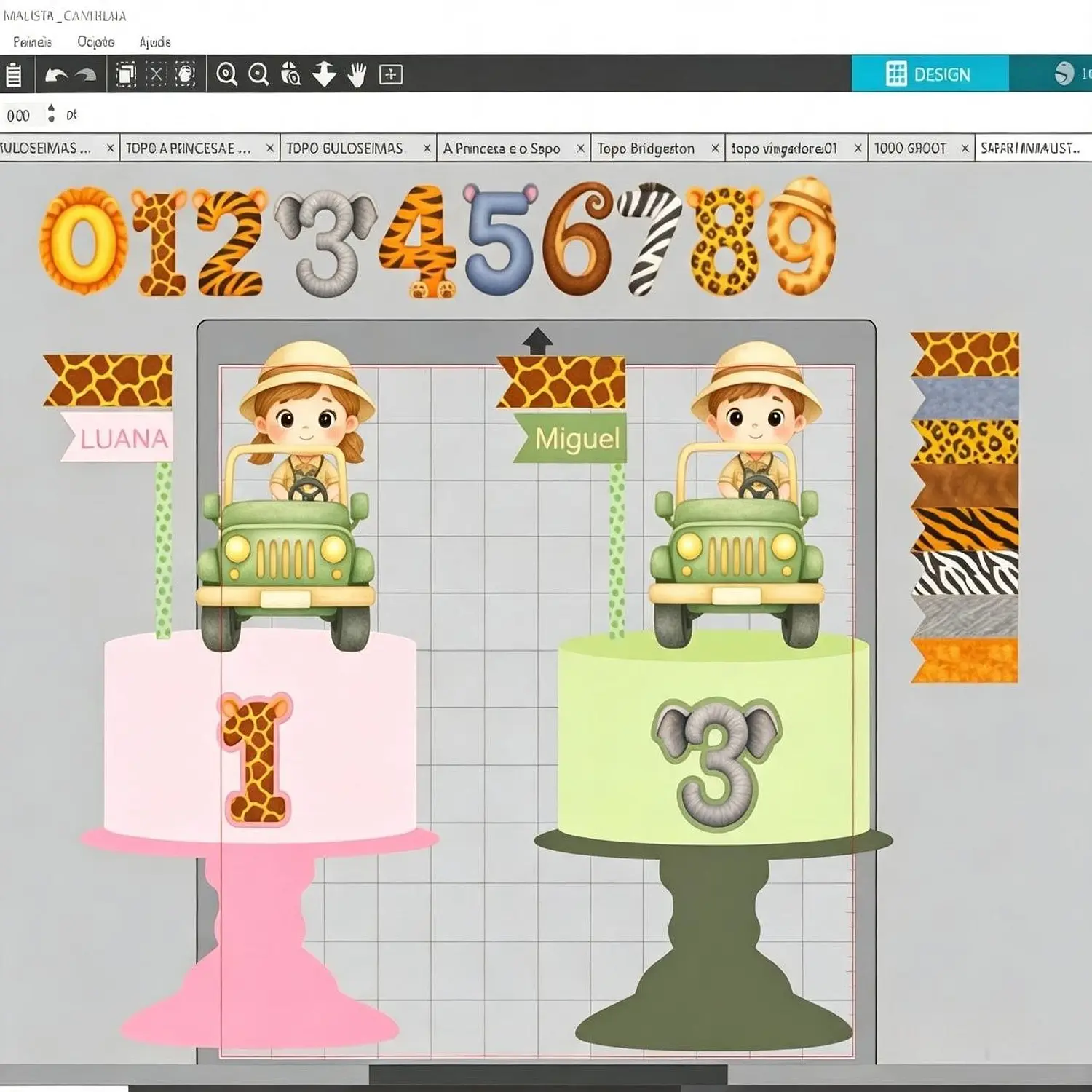 Arquivo Safari Menino e Menina Minimalista - Pdf e Studio 1