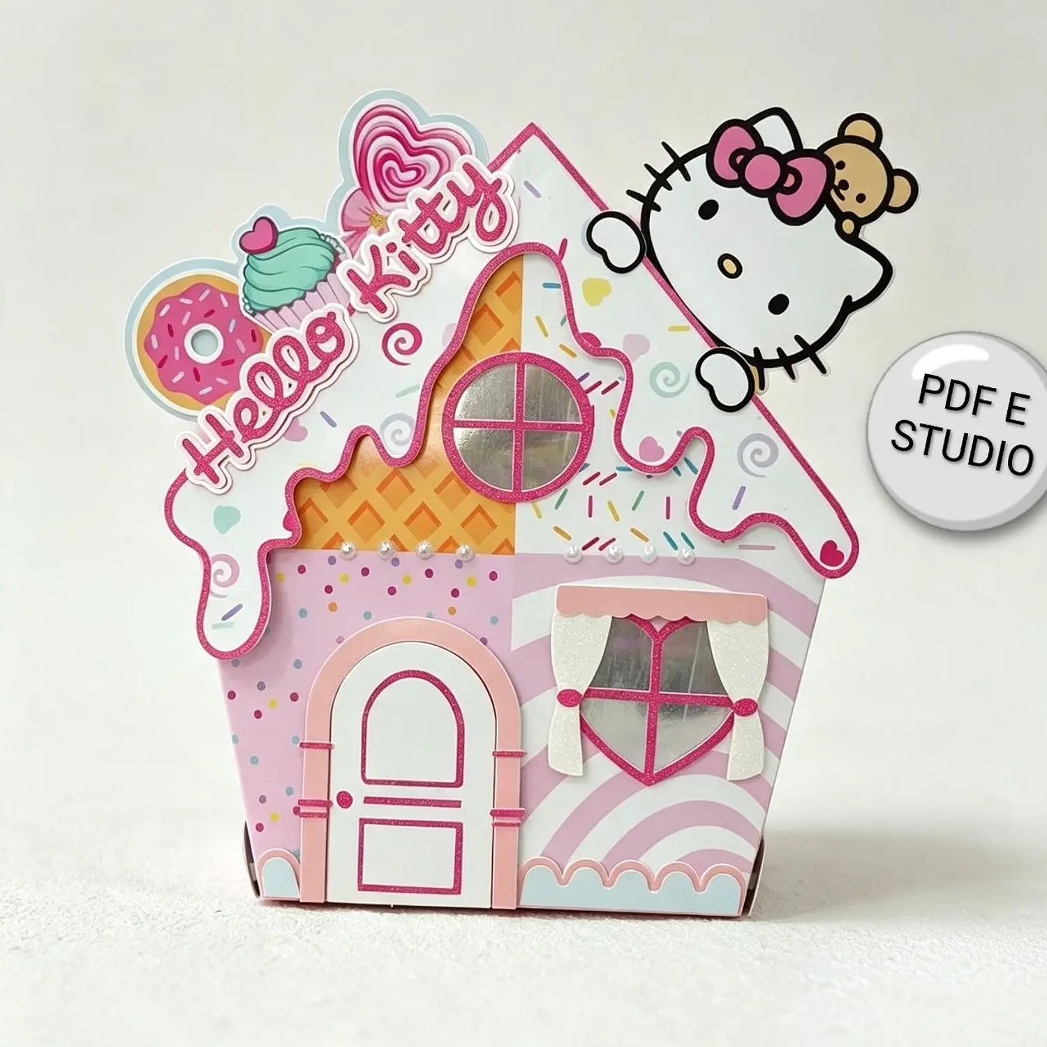 Arquivo Caixa Casinha Hello Kitty - Pdf e Studio 1